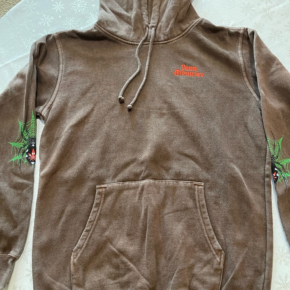 Brown Fleece Sweatshirt with Crew Neck